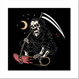 Skate or Die, Skater Skull, Skater Skeleton Posters and Art